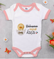 BK Kids Kişiye Özel Pembe Bebek Body Zıbın - Model 79