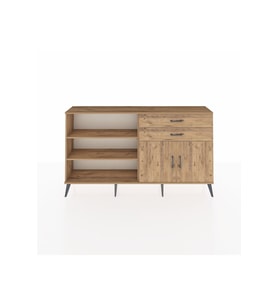 Arges Konsol 3 Raflı 2 Çekmeceli 2 Kapaklı 176x30x99 Çam-Çam