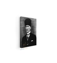 Dikey Kanvas Tablo Salon Duvar Tablosu Karakalem Atatürk Yeni Ev Hediyesi Ofis Tablosu
