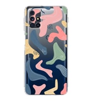 Samsung Galaxy M31s Uyumlu Kamera Korumalı Kapak Abstract Tasarımlı  Şeffaf  Kılıf