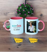 Komiser Yardımcısı Kupa Bardak Pembe Fotoğraflı Polis Günü Hediyesi