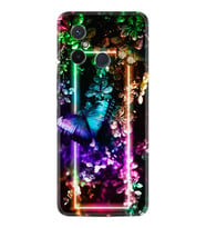 Xiaomi Redmi 12C Kılıf Silikon Desen Özel Seri Butterfly Neon 1684