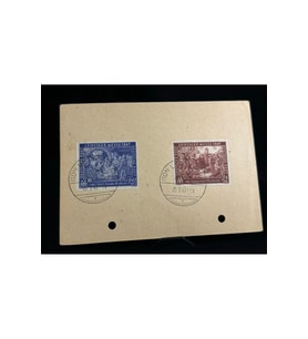 Antiye 12 Pfennig Almanya 1947 Leipziger Messe 2 Adet Leipziger Messe Pullu ve Özel Gün Damgalı