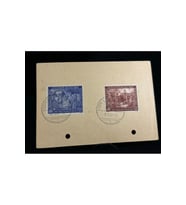 Antiye 12 Pfennig Almanya 1947 Leipziger Messe 2 Adet Leipziger Messe Pullu ve Özel Gün Damgalı