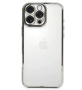 Newface Apple iPhone 16 Pro Kılıf Razer Lensli Silikon - Gümüş