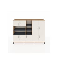 Hyperion Dolap 14 Raflı 9 Kapaklı 220x44x163 Çam-Aytaşı/Antrasit