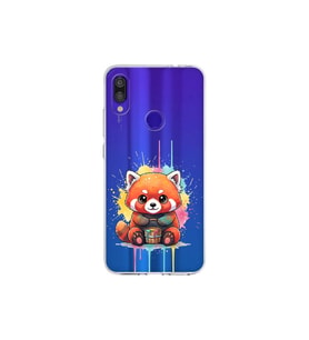 Redmi Note 7 Pro ile Uyumlu Splash Tilki Tasarımlı Şeffaf Silikon Kılıf