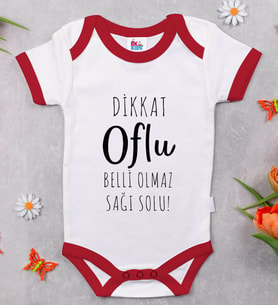 BK Kids Dikkat Oflu Tasarımlı Kırmızı Bebek Body Zıbın-1