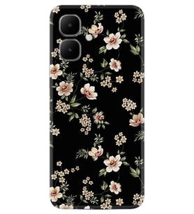 Infinix Smart 10 Kılıf Boutique Baskılı Resimli Siyah Fon Çiçek Pcode -045