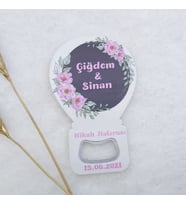 30 Adet Siyah Zemin Baskılı Balon Açacak Magnet 11x7 Cm Uv Nişan Hediyeliği Nikah Şekeri-