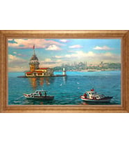 EV İŞYERİ OFİS İÇİN ALTIN ÇERÇEVELİ PASPARTULU TABLO VB836