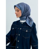 Armine Saf İpek Sura Eşarp-2026 İlkbahar-Yaz- 952800D (Açık Lacivert)