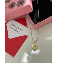KARARMAZ ÇELİK VİNTAGE KOLYE ( KUTULU/KİŞİSELLEŞTİRİLEBİLİR NOTLU ) (Gold)