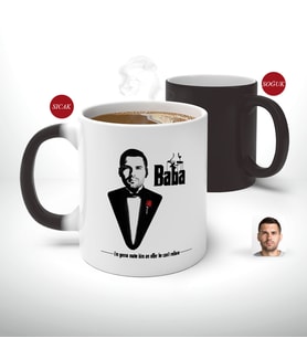 BK Gift Kişiye Özel Babalar Günü Hediyesi Godfather Baba Tasarımlı Sihirli Kupa Bardak-6 (Beyaz)