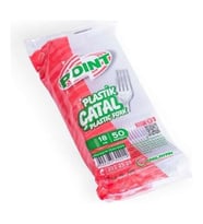 Point Plastik Lüx Şeffaf Çatal - 18 Cm. - 3.2 Gr. - 50 Adet - Paket