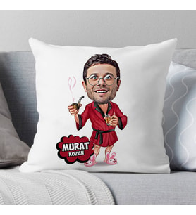 Kişiye Özel Zengin Adam Karikatürlü Yastık