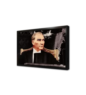 Atatürk Otururken Çerçeveli Mdf Tablo