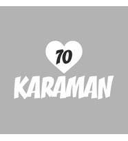 Kalpli 70 Karaman Araba Sticker siyah 20x15 CM (Beyaz)