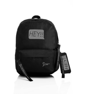 Laptop Bölmeli Okul Çantası Hey!!! Siyah Füme 1525