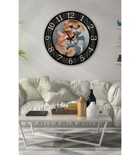 Retro Tasarımlı Duvar Saati 40 X 40 Cm (Baskılı)
