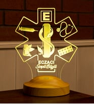 Eczacılar Günü Hediyesi, Eczacılara Özel İsimli Hediye, Eczane Logolu Kişiye Özel Led Lamba, Eczacı Teknisyenine Hediye