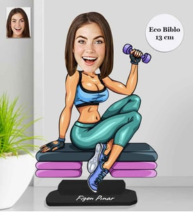 Kişiye Özel Fitness Kadın Ahşap Eco Biblo -2