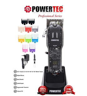 Powertec TR-8700 Saç Sakal Tıraş Makinesi (Black)