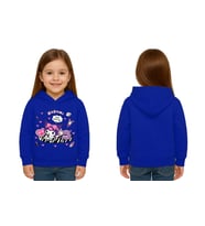 Unisex Baskılı Çocuk Swaetshirt Kapüşonlu 3 İplik Şardonlu Kuromi baskılı (SAKS MAVI)