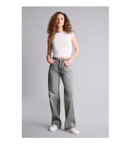 Defacto Straight Wide Gri Kadın Jean Pantolon H0133AX/NM55