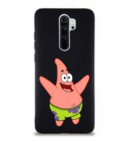 Xiaomi Redmi Note 8 Pro Soft Premier Kapak Patrick Yıldız Tasarımlı Silikon Kılıf - Siyah (Şeffaf)