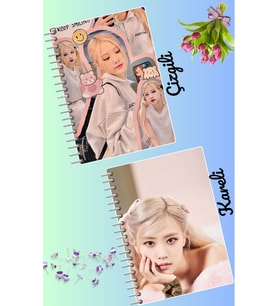 Rose blackpink defter seti 2 adet A4 boyutu 21*30 çizgili + kareli 60 syf