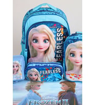 x Dekomus Lisanslı "Fearless Collection" Elsa Frozen Beslenme ve Okul Seti Okul,Termoslu Beslenme ve Kalem Çantası,Matara,Beslenme Kabı