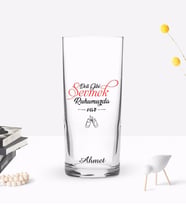 BK Gift Kişiye Özel Renkli Baskılı Deli Gibi Sevmek Tasarımlı Rakı Bardağı-1 (Beyaz)