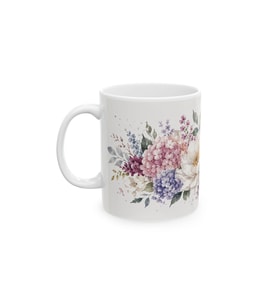 Çiçek Desenli A Sınıf Porselen Kupa Zarif Çiçek Temalı 330 ml Kupa KF27072605