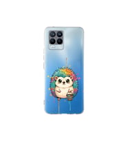 Realme 8 Pro ile Uyumlu Splash Kirpi Tasarımlı Şeffaf Silikon Kılıf