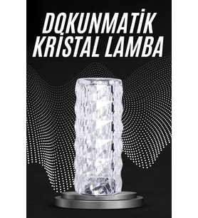 Kristal Lamba Masa Lambası Şarjlı Masa Lambası Dokunmatik Sensör Usb Şarjlı