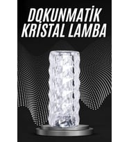 Kristal Lamba Masa Lambası Şarjlı Masa Lambası Dokunmatik Sensör Usb Şarjlı