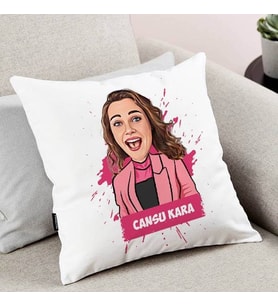 Kişiye Özel Karikatürlü Tasarım Kız Arkadaşa Hediye Yastık