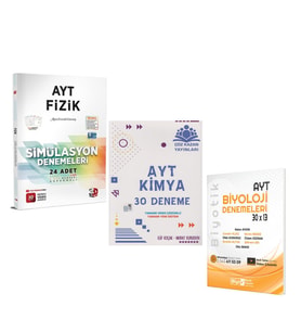 3D AYT Fizik Çöz Kazan Kimya ve Biyotik Biyoloji Deneme Seti 3 Kitap