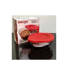 Kırmızı Kapaklı Borcam 1450 cc, 25 cm, dayanıklı ve şık tasarım