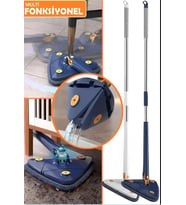 ÜÇGEN MOP Teleskobik 360 derece dönebilen Mop Sıkılabilir (Mavi)