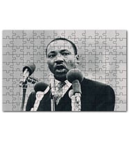 Cakapuzzle Martin Luther King Mikrofonlar Siyah Beyaz Puzzle Yapboz MDF (Ahşap) (120 Parça)