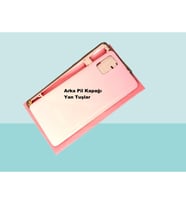 Tkgz - Samsung Galaxy A71 A715 FULL KASA Arka Kapak Batarya Kapağı - PEMBE