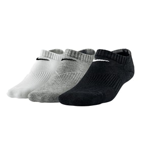 Nike Performance Cushioned No Show 3 Pack Scok Unisex Pamuklu 3 lü Çorap Beyaz Gri Siyah