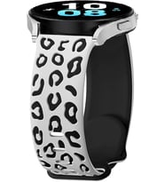 Huawei Watch GT 6/5/4/3/2 Pro 46mm Ultimate SE Elite Kordon Leopar Desen Yumuşak (Beyaz-Siyah)