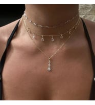 damla taş üçlü set zirkon kolye