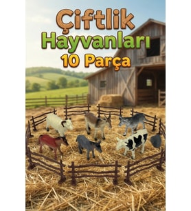 Çiftlik Hayvanları Seti 10 Parça - Eğitici Oyuncak Hayvan Figürleri