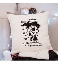 Anne Kız ( Kollarındaki Huzurum ) Tasarımlı Yastık Kişiye Özel