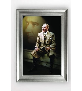 Gümüş Çerçeveli Atatürk Tablo cv659
