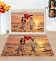 BK Gift Kişiye Özel Sevgili Karikatürlü 1000 Parça Profesyonel Puzzle-4, 1000 Puzzle, Sevgililer Günü Hediyesi, Sevgiliye Hediye